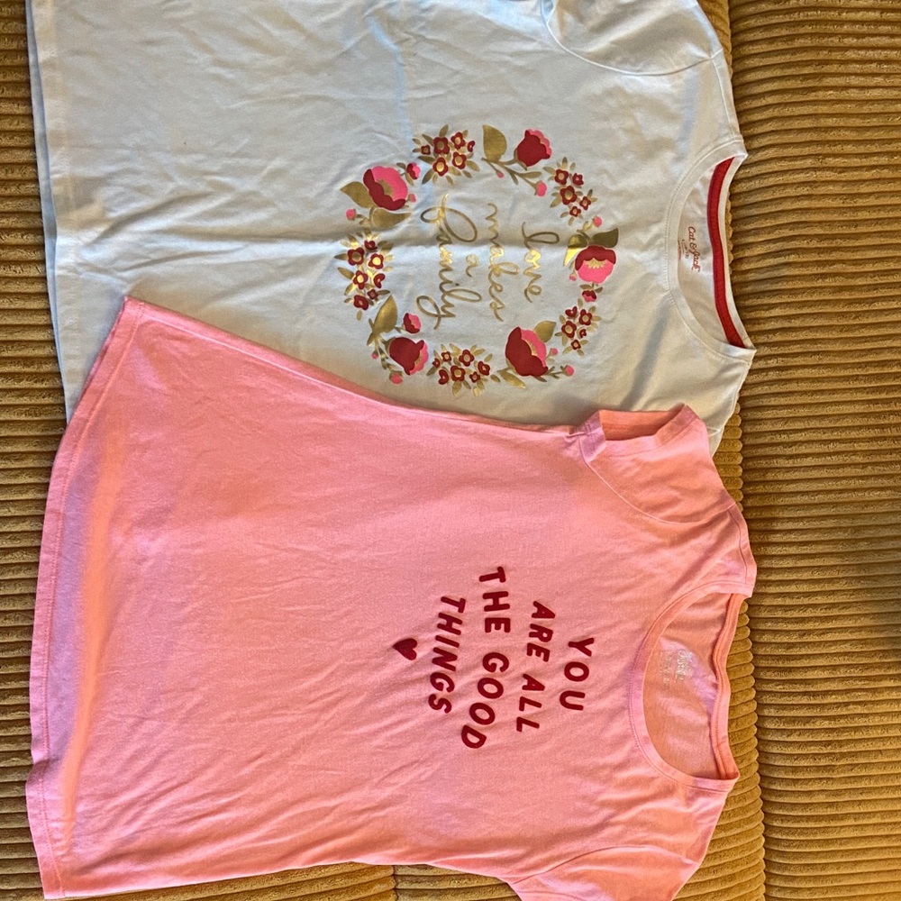 Pink and White Kids T-Shirts Set size 10-12
